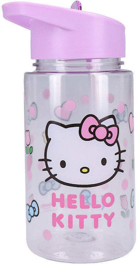 Vintage Lovers Kinder Trinkflasche Hello Kitty mit Stroh Rosa 450ml