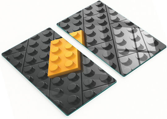 Tulup Module Tocătoare De Bucătărie Din Sticlă Galbene 52x30cm 2 Bucăți