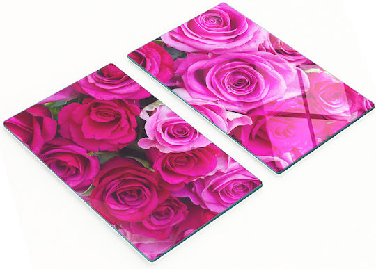 Tulup Schneidebrett Glas Rosa Set 52x30cm 2 Stück