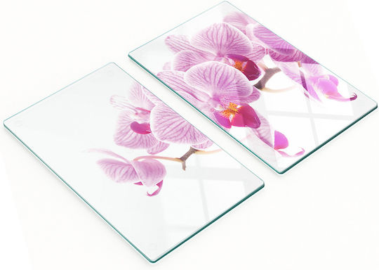 Tulup Σετ Επιφάνεια Κοπής Γυάλινη Ροζ 52x30cm 2τμχ