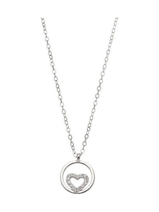 Senza Necklace With Heart Design Made Of Silver