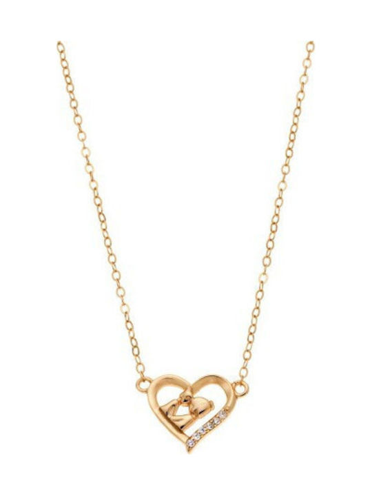 Senza Necklace With Heart Design From Gold Plat...
