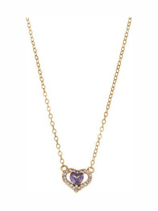 Senza Necklace With Heart Design In Gold Plated...