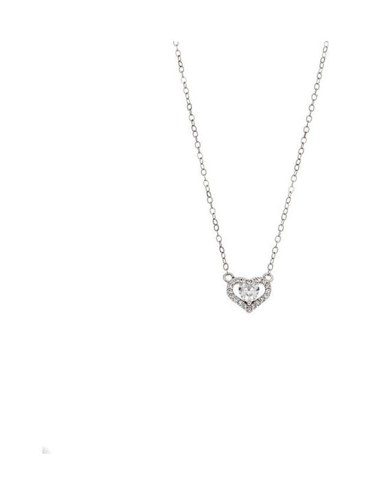 Senza Necklace With Heart Design Made Of Silver