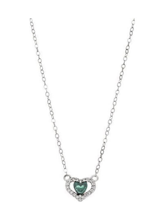 Senza Necklace With Heart Design Made Of Silver