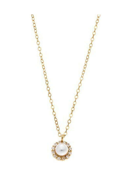 Senza Necklace From Gold Plated Silver With Pearls