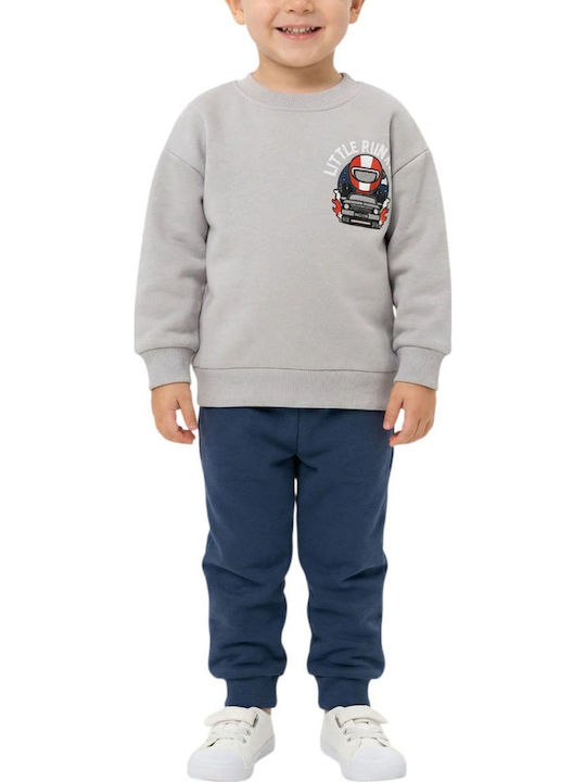 Joyce Kids Sweatpants Set With Top Light Grey