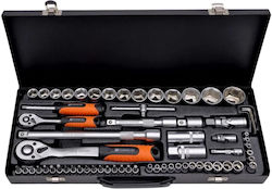 Premium 1627 Ratchet with Sockets 1\2" & 1\4" 65 Pieces Premium 1627 Ratchet with Sockets 1\2" & 1\4" 65 Pieces