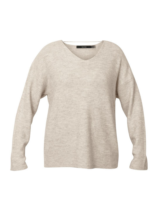 Vero Moda Bluză damă cu decolteu în V Ecru