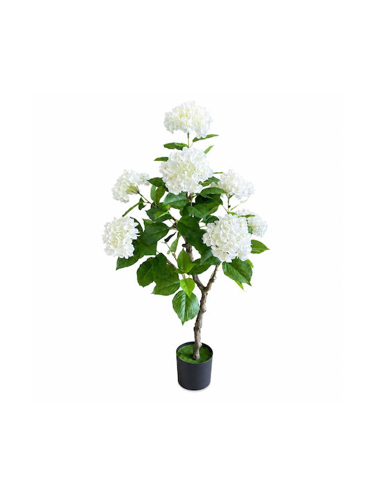 Hortensia Artificială Albă Plantă În Ghiveci 120cm 87221-1