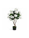 Hortensia Artificială Albă Plantă În Ghiveci 140cm 87222-1