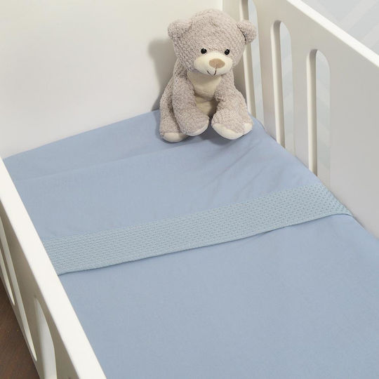 Baby Oliver Set Baby Cradle Sheets Cotton Blue 75x110cm 2pcs