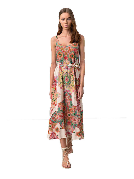 Vamp Sommer Midi Wickel Damenkleid Mehrfarbig
