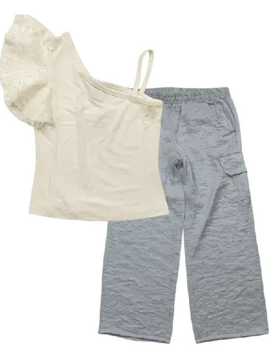 Kids Set with Pants Summer 2 Pieces White