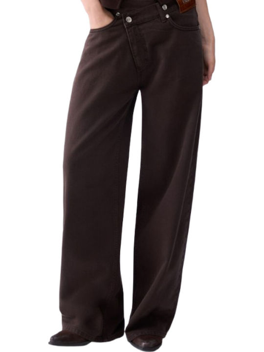 Women's Jeans Pants Straight Leg Brown