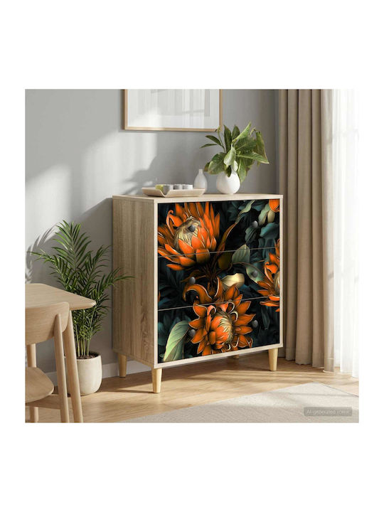 Kommode Schlafzimmer Holz Orange 66x36.5x75cm