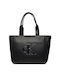 Monogram Fabric Women's Tote Bag Black