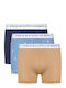 Men's Boxers Beige Blue Light Blue 3 Pack