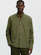 Long Sleeve Flannel Shirt in Regular Fit Vetiver