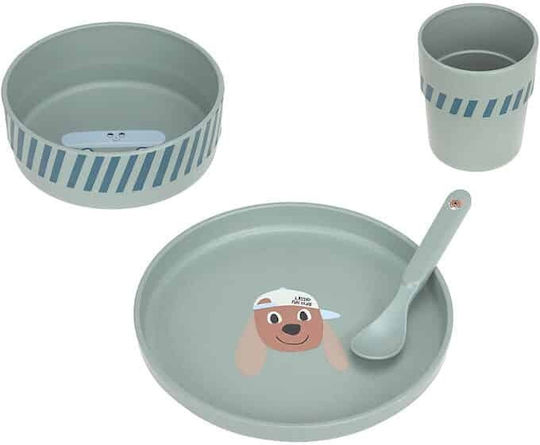 Laessig Tiny Team Dog Plastic Kids' Dinner Set Green
