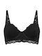 Celestino Women's Bra Solid Lace Black