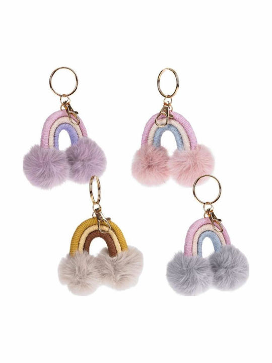 Mosaik Schlüsselanhänger Pom Pom Regenbogen