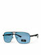 Riverio Unisex Sunglasses With Light Blue Metallic Frame And Light Blue Polarized Lens RVPH-605242-3