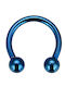 Silver And More Eyebrow Barbell Earring Steel 8 x 3mm Blue