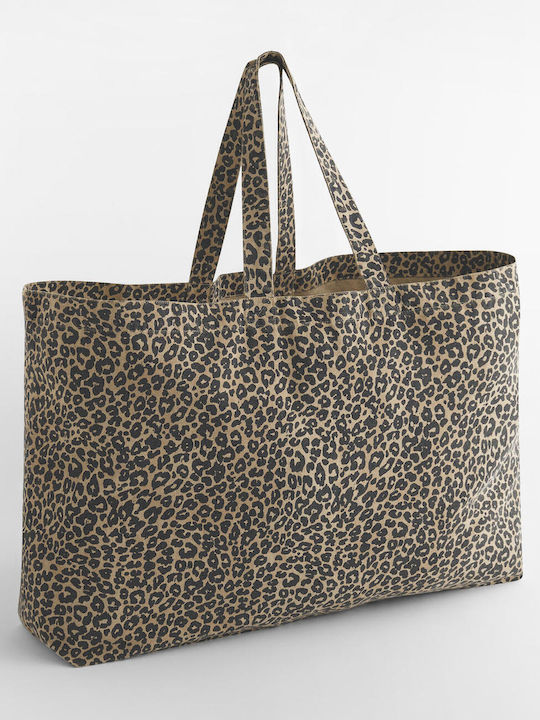 Leopard Print Canvas Oversized Tote Bag Westford Mill W336 Vintage Leopard Print