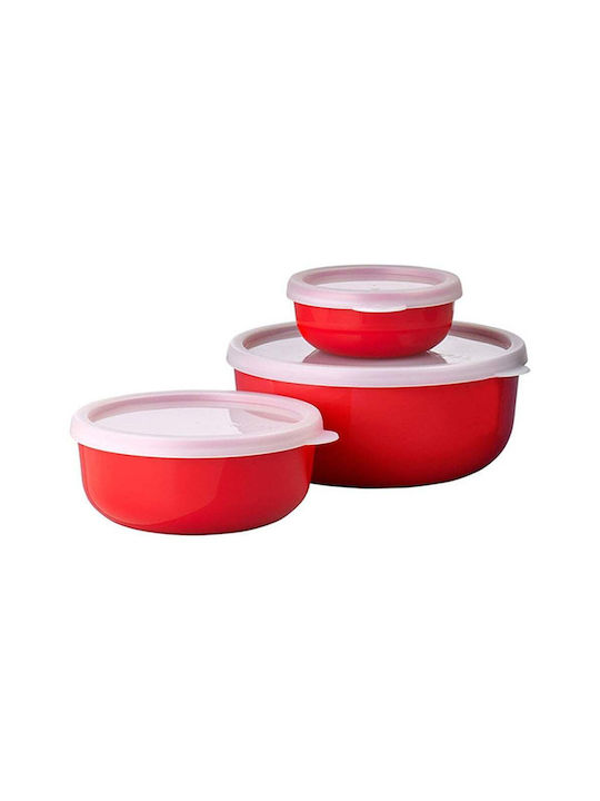 Mepal Set Plastic Lunch Boxes Red 3 Pieces