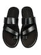 Leder Herrensandalen in Schwarz Farbe