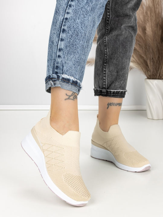 Adidași Flatforms Pentru Femei Bej