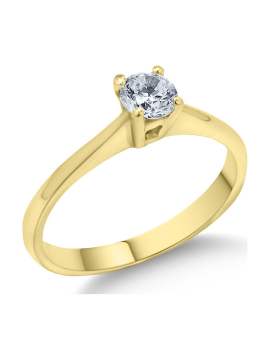 Ortaxidis Inel Din Aur 14 Carate Cu Zircon
