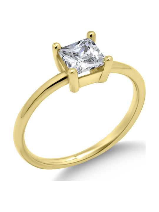 Ortaxidis Inel Din Aur 14 Carate Cu Zircon