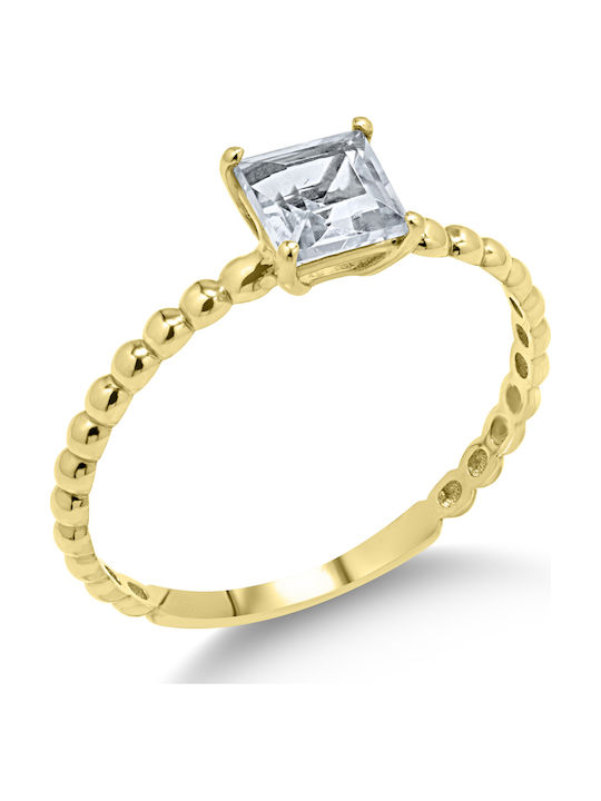 Ortaxidis Inel Din Aur 14 Carate Cu Zircon