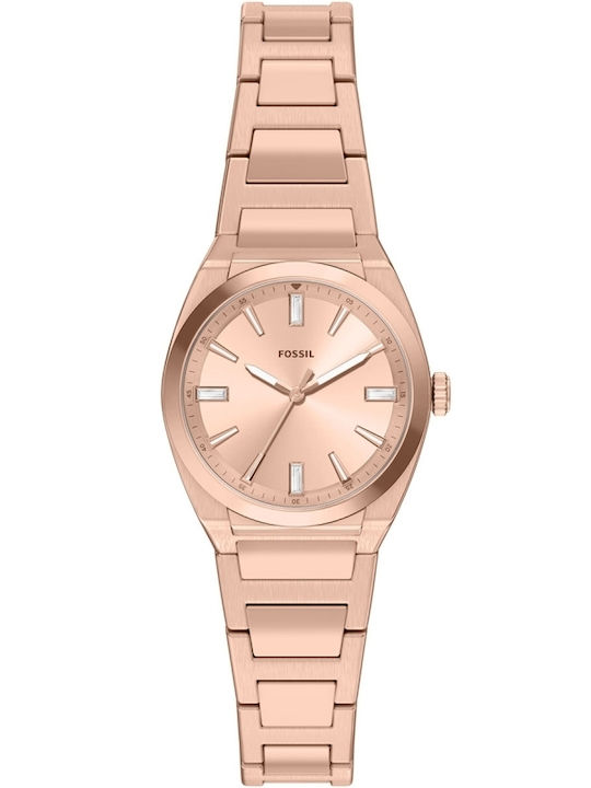 Fossil Trei Ceasuri Dama 27mm Baterie Cu Brățară Din Metal Rose Gold