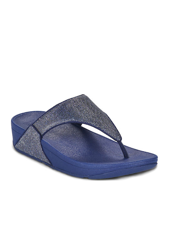 Fitflop Lulu Σαγιονάρες με Πλατφόρμα σε Μπλε Χρώμα