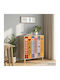 Kommode Schlafzimmer Holz Essen mit 3 Schubladen Mehrfarbig 66x36.5x75cm