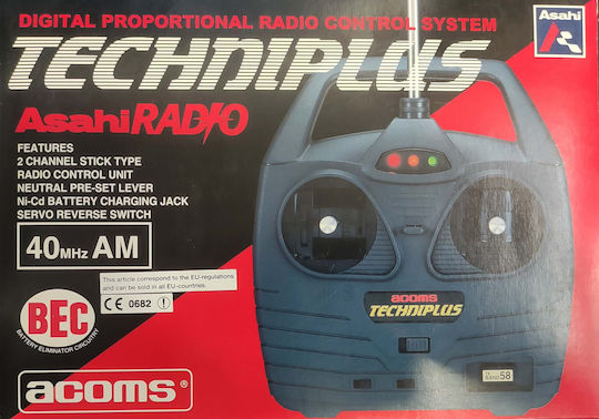 Acoms Tecniplus Asahi Radio Digital Proportional Radio Control System 40 Mhz Am Remote Control for Drones & RC Vehicles