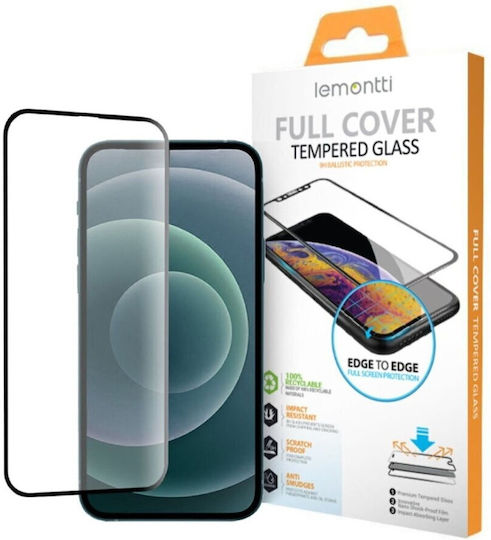 Lemontti Vollflächiger Gehärteter Glas Displayschutzfolie Samsung Galaxy A16 5G Schwarz