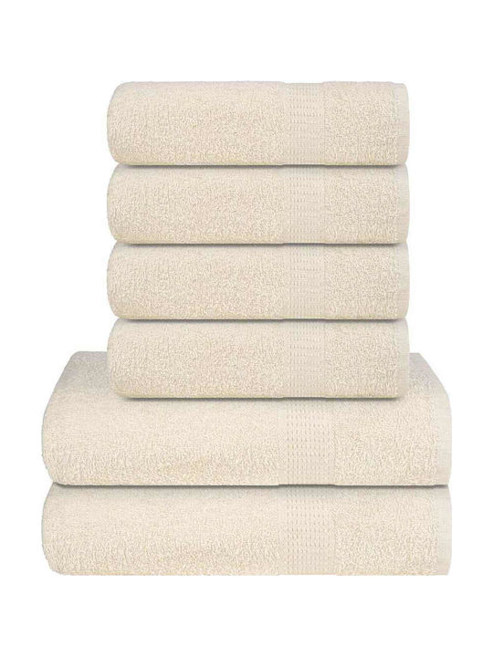 vidaXL Set Bath Towels 6 Pieces Cream