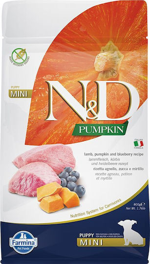 Farmina 2.5kg Dry Dog Food for Puppies of Small Breeds with Pumpkin, Lamb, Blueberry and Meat