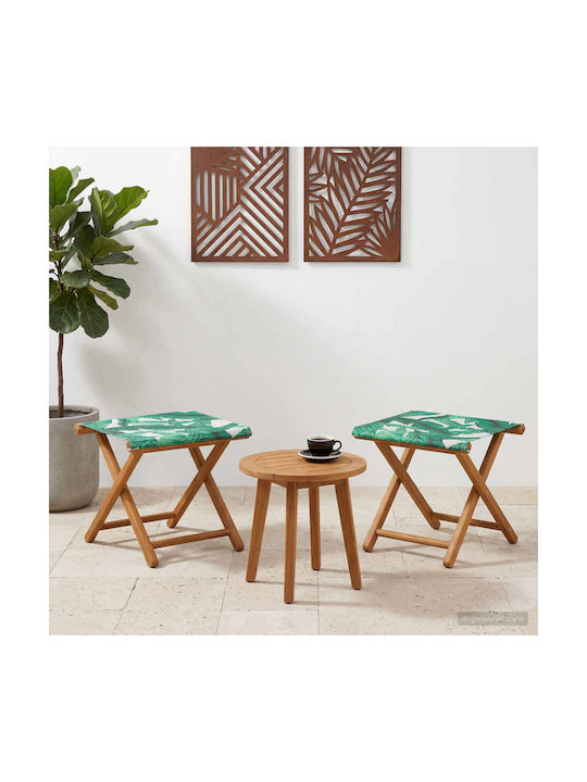 Hölzernes Außenbereich-Hocker mit Kissen 2Stücke 41x42x36.5cm