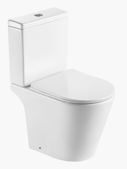 Oikossi Jadore 59 Boden-WC Randlos mit Spülung mit Schlank Duroplast Sanftes Schließen Weiße Oikossi Jadore 59 Boden-WC Randlos mit Spülung mit Schlank Duroplast Sanftes Schließen Weiße