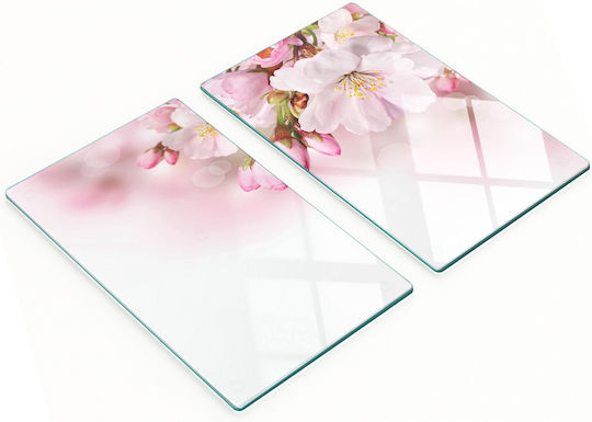 Tulup Σετ Επιφάνεια Κοπής Γυάλινη Ροζ 52x30cm 2τμχ