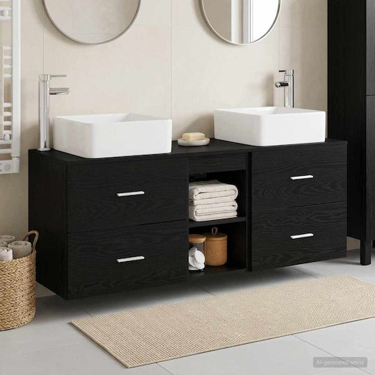 vidaXL Πάγκος χωρίς Νιπτήρα Μ49.5xΒ41xΥ63cm Μαύρη Δρυς