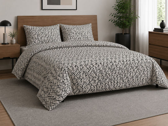 Lunora Подредба Чаршафи с 1 Калъфка Единичен 170x260см Зиг Заг Розов (2 Бройки)