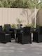 Garden & Outdoor Furniture Set 7 Pieces Outdoor Dining Room Anthracite with Pillows