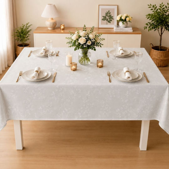 Pucioasa Față De Masă Din Bumbac Crem 160x220 Cm