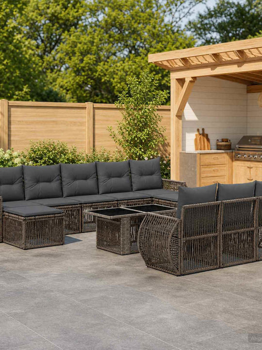 Garten- und Outdoor-Möbelsets 11 Stück Grau und...